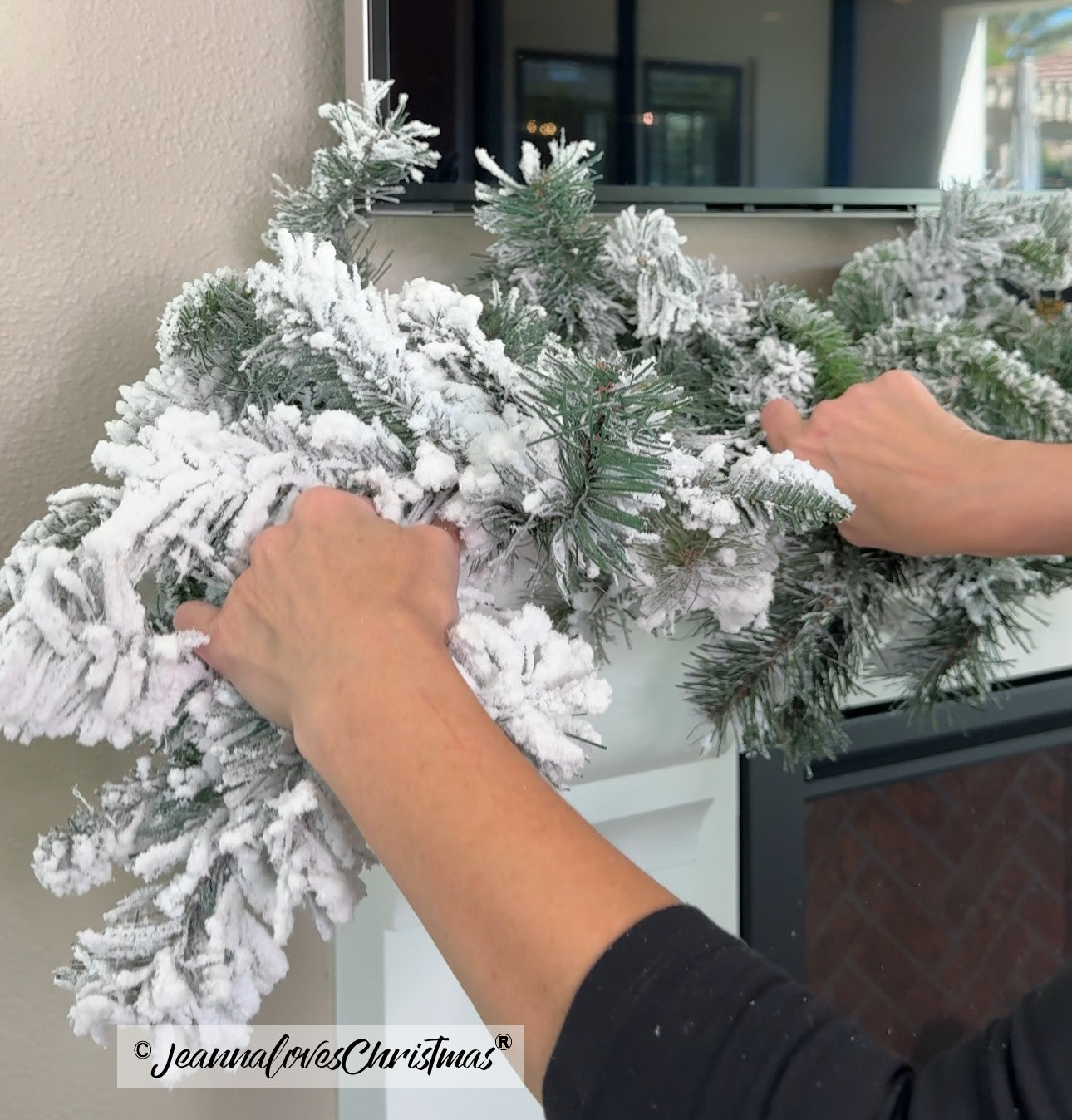 Jeanna Loves Christmas FLOCKED Base Garland - Unlit