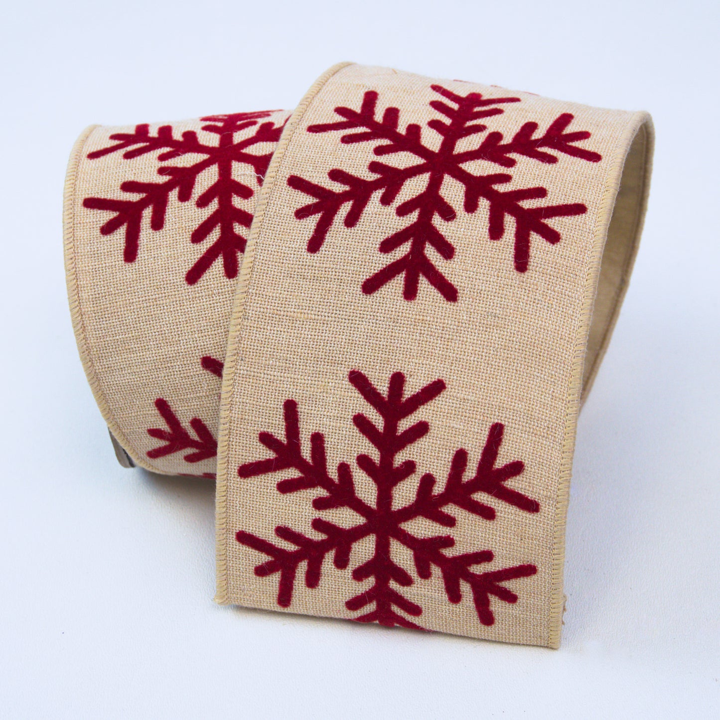 Linen Snowflake 4" Red