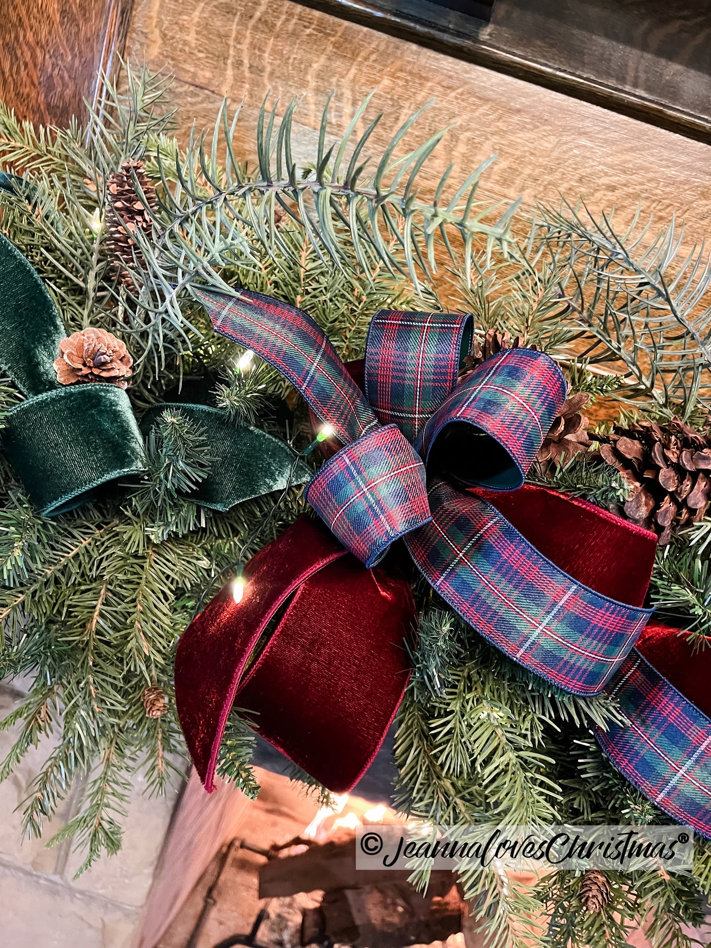 Velvet Ribbon 4" Dark Pine