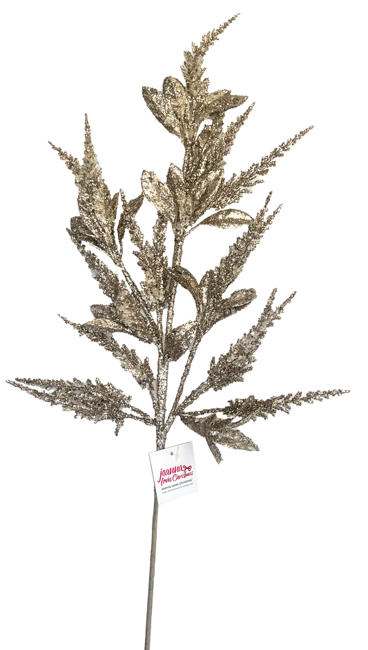 Bubbly Glittered Fern Spray