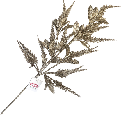 Bubbly Glittered Fern Spray