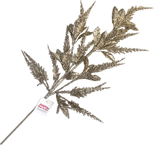 Bubbly Glittered Fern Spray