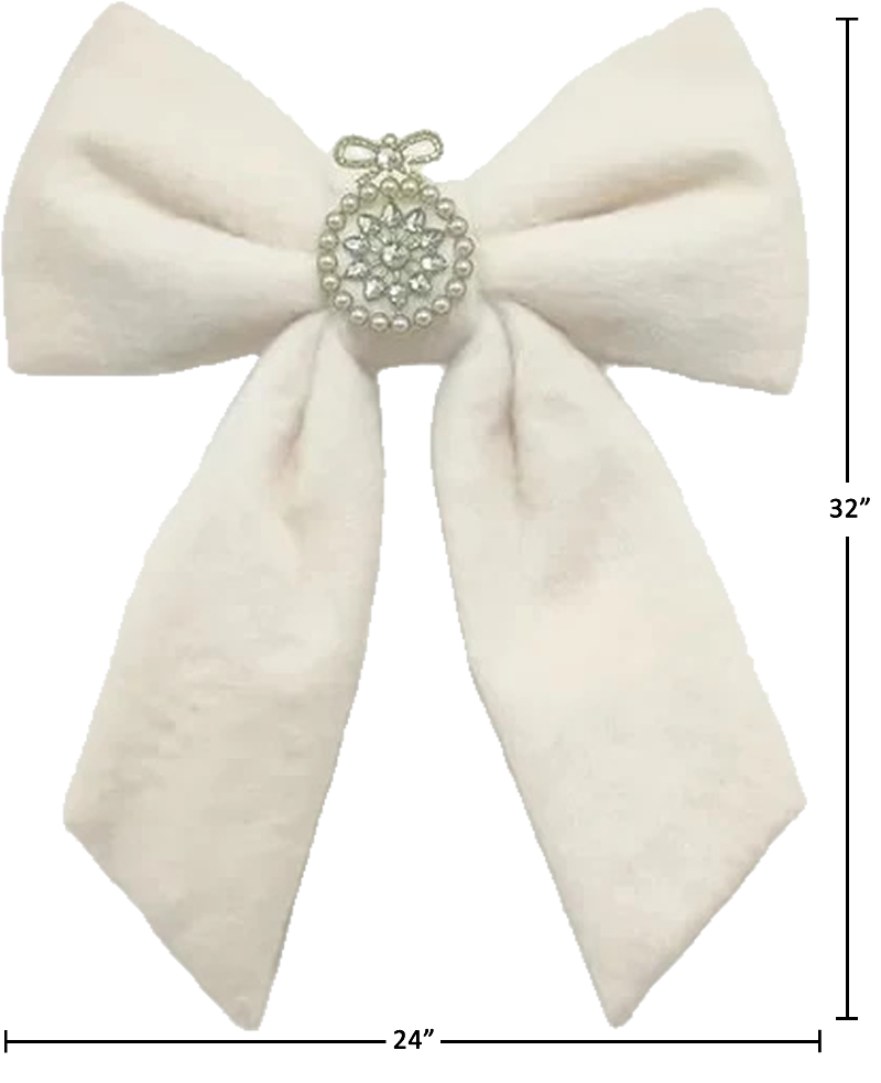 Minky Brooch Bow - Ivory