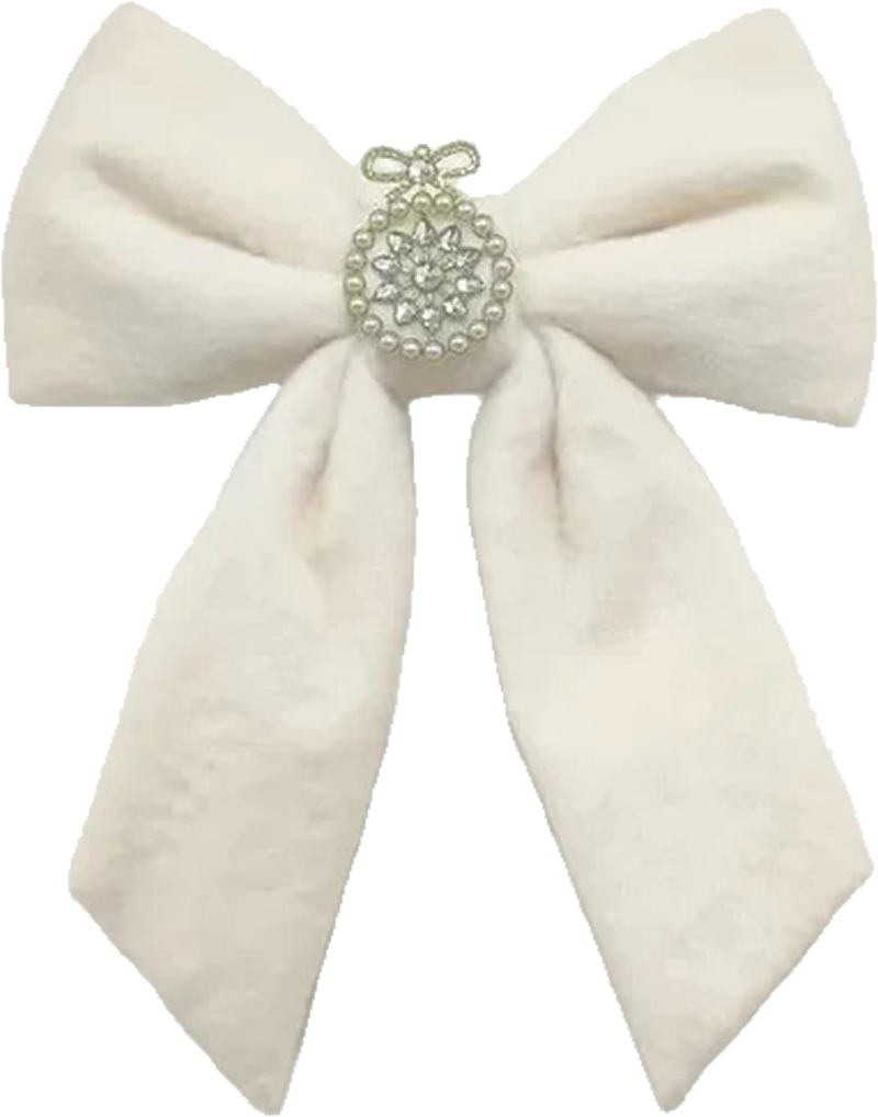 Minky Brooch Bow - Ivory