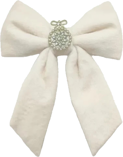 Minky Brooch Bow - Ivory