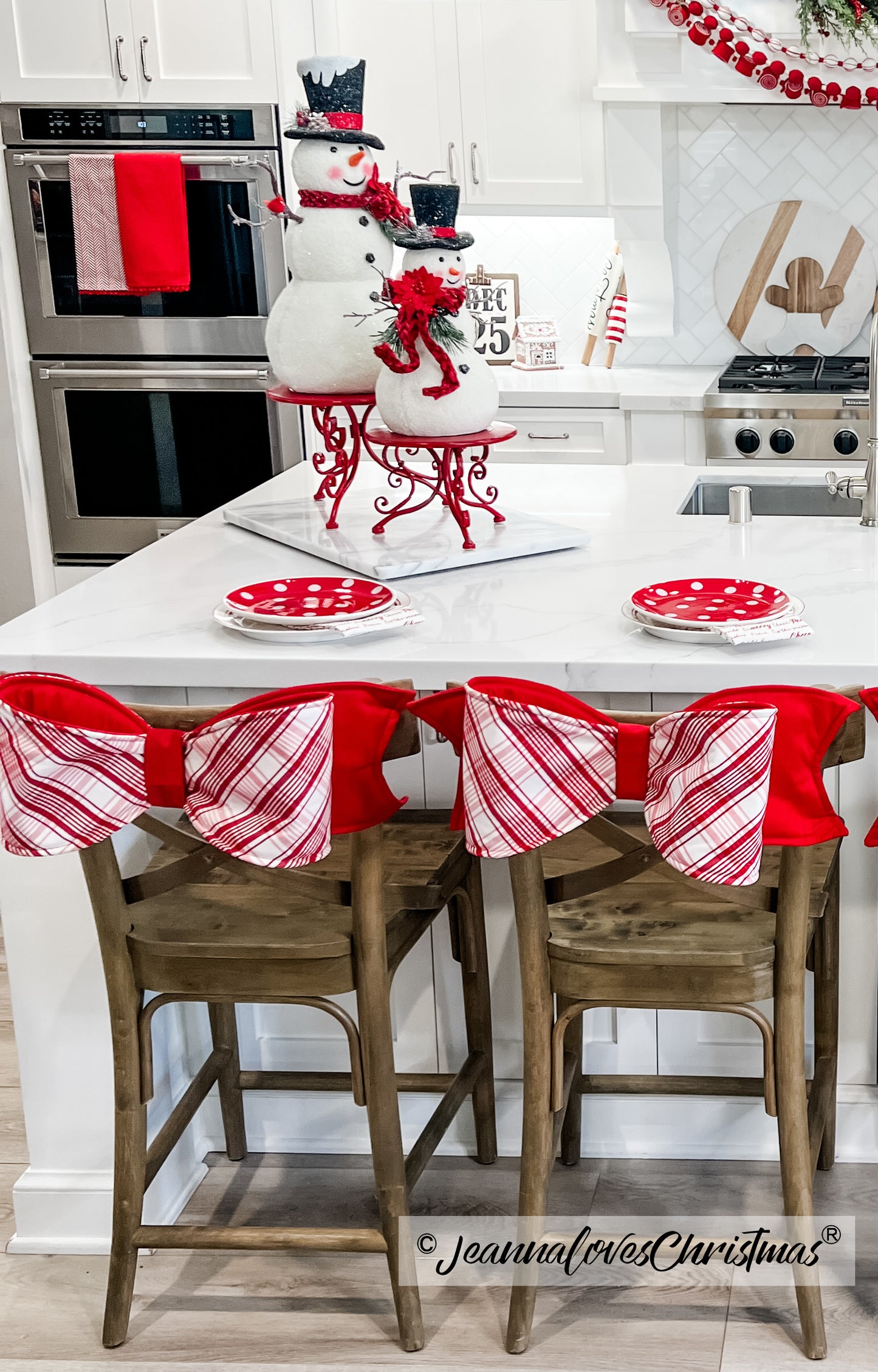 Candy Cane Plaid Bow