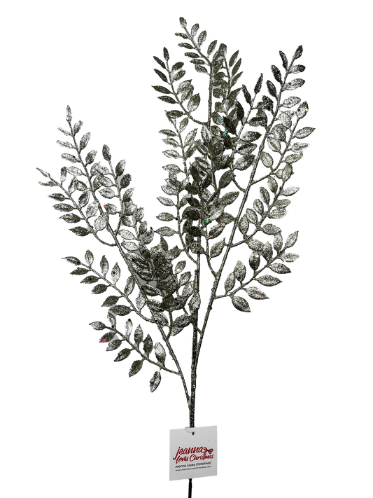 Champagne Glitter Leaves Skinny Pick