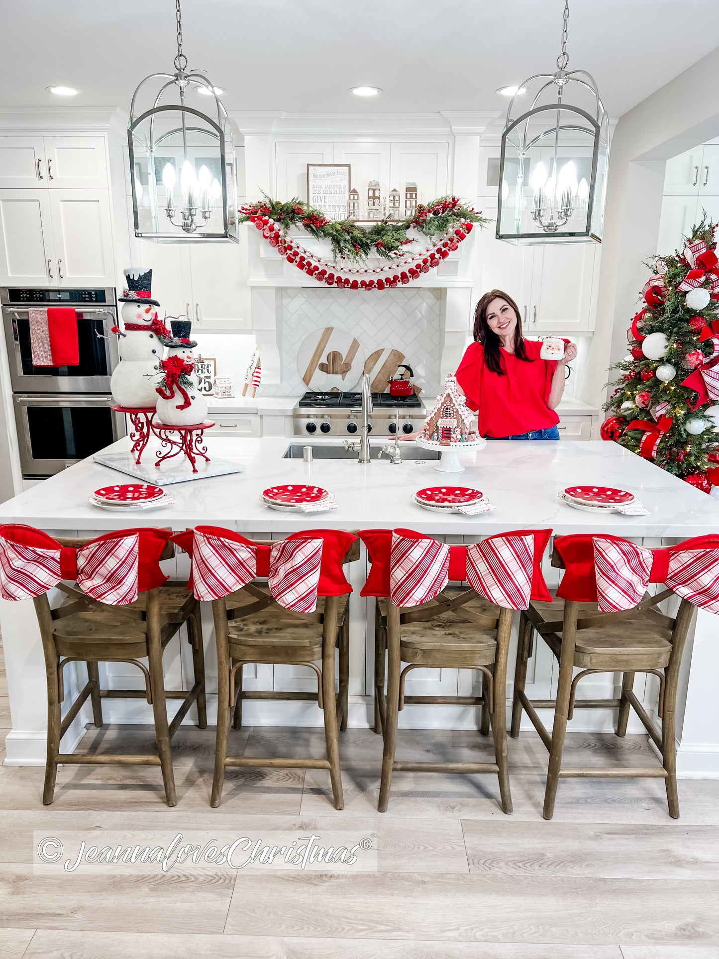 Candy Cane Plaid Bow