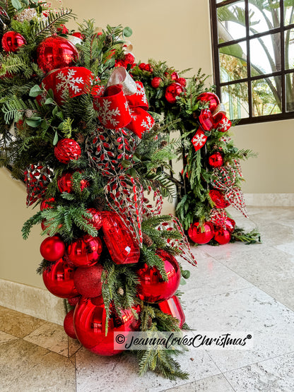 Glitter Snowflakes 4" Red
