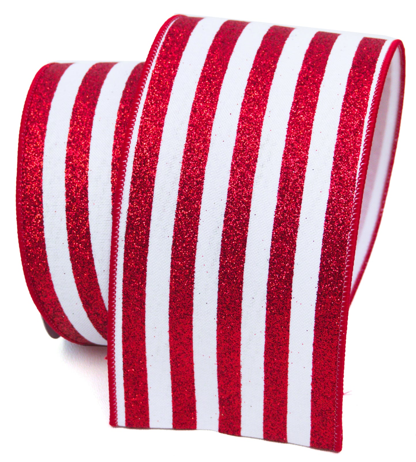 Glitter Thin Stripes 4" Red