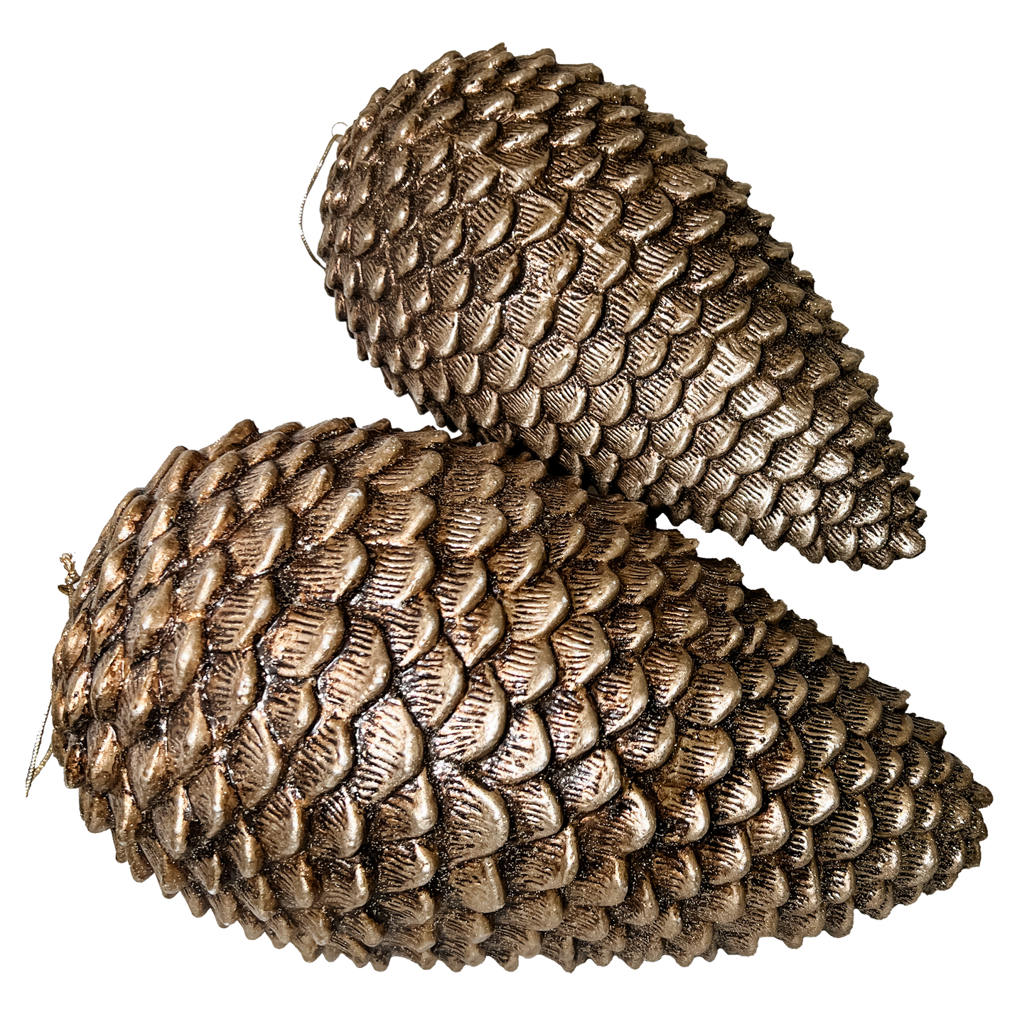 Glittered Pine Cone 9" Shatterproof Ornament