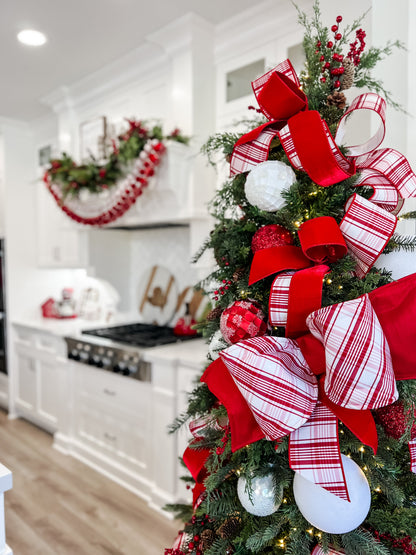 Candy Cane Plaid Bow