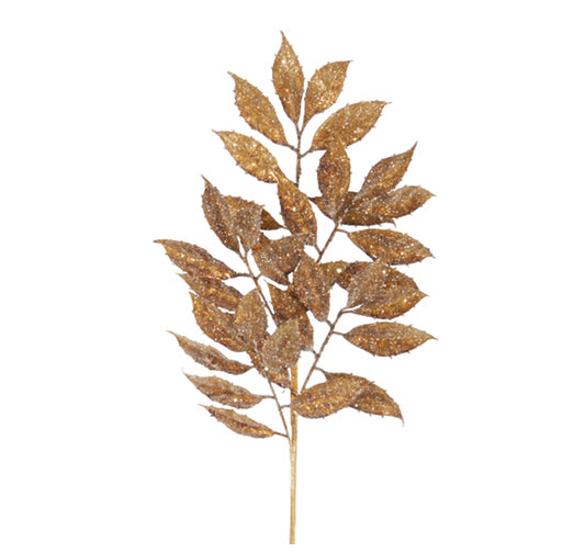 Crystalized Antique Gold Leaf Spray 27.25"