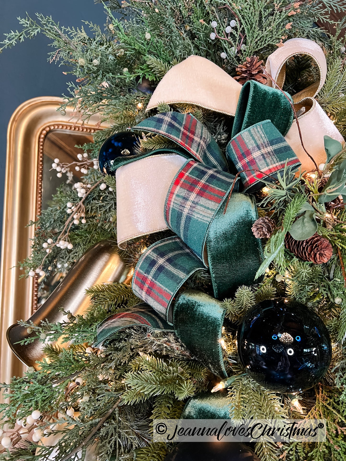 Velvet Ribbon 2.5" Dark Pine