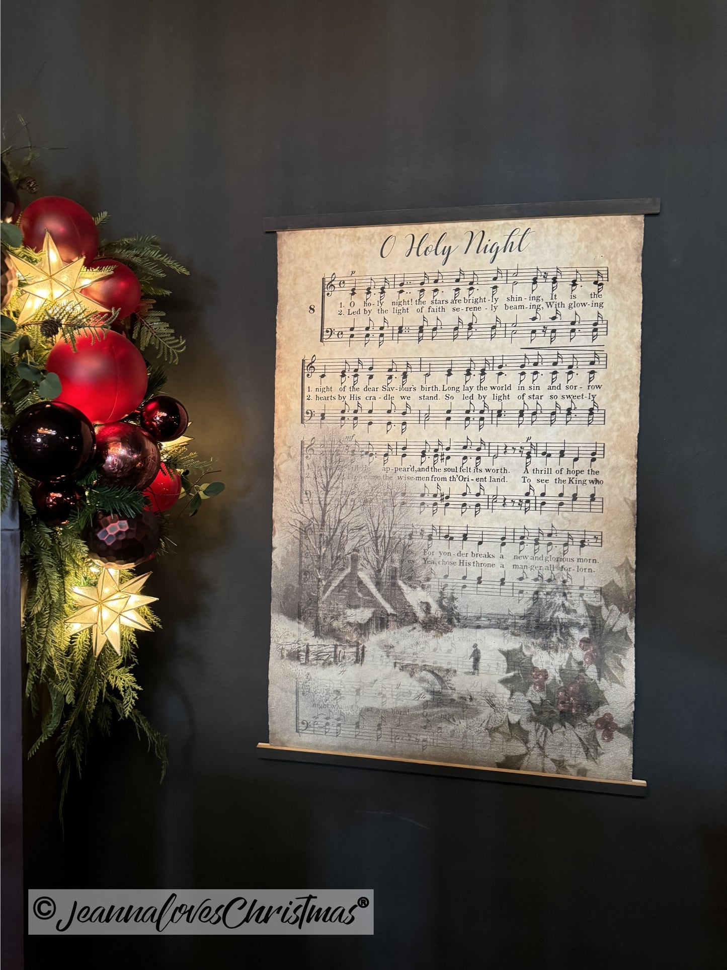 O Holy Night Christmas Sheet Music Wall Hang