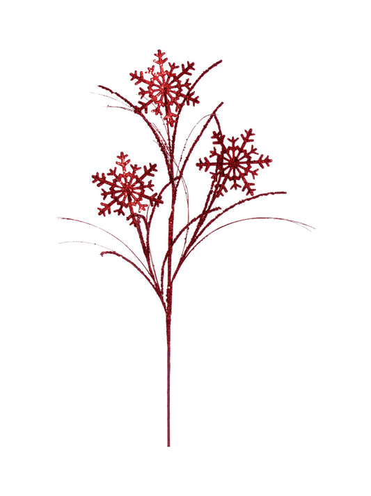 Red Snowflake Party Pick