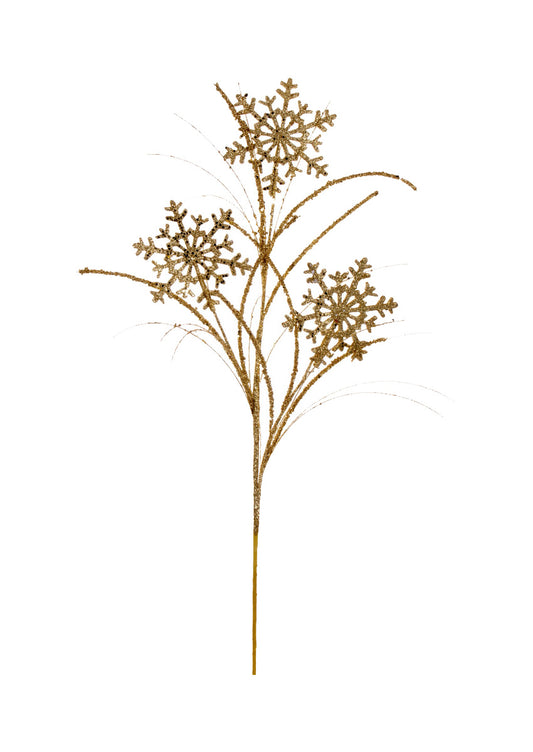 Gold Snowflake Party Pick
