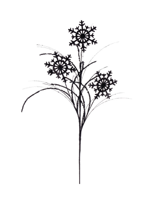 Black Snowflake Party Pick