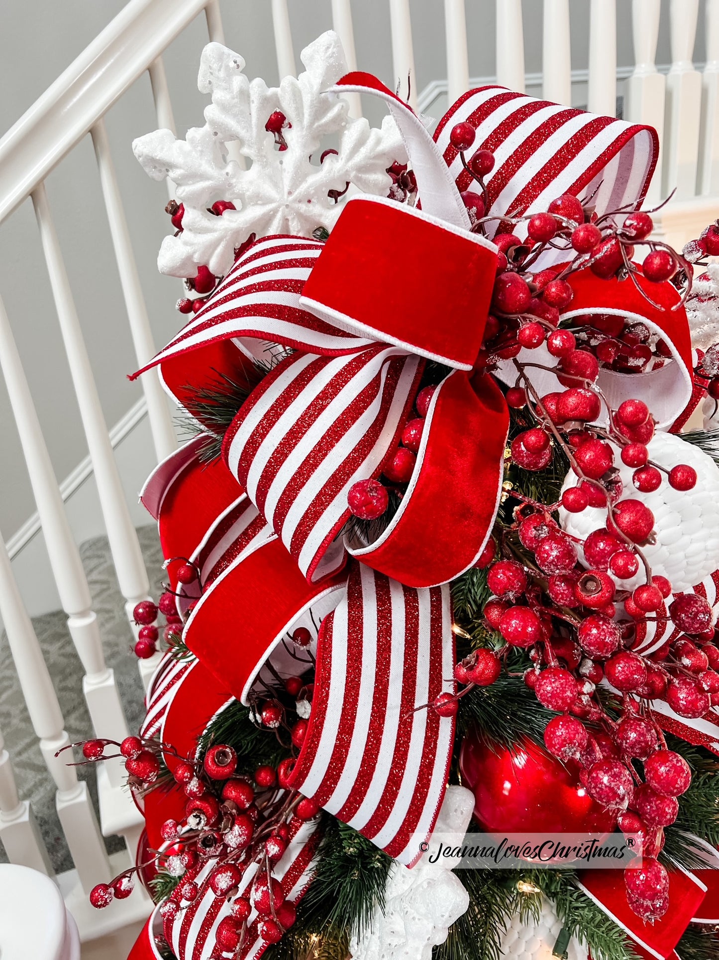 Glitter Thin Stripes 4" Red