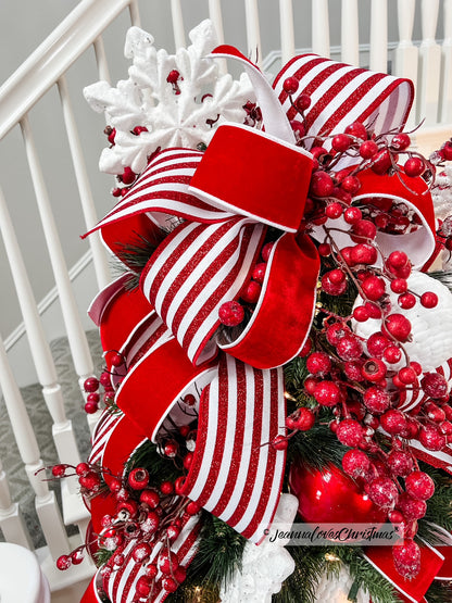 Glitter Thin Stripes 4" Red