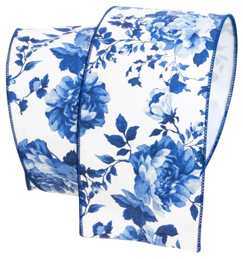 French Peonies 4" Blue
