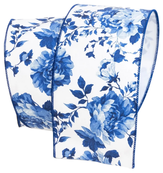 French Peonies 4" Blue