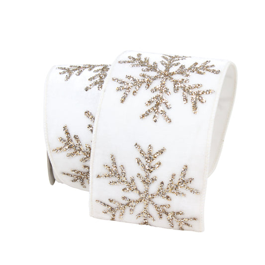 Glitter Snowflakes 4" White