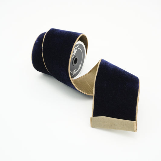 2 Tone Velvet 4" Navy & Gold