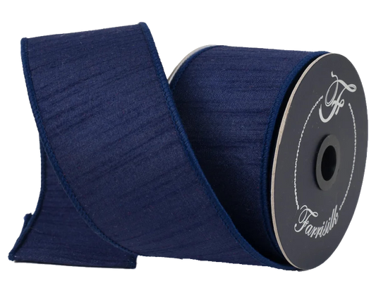 Raw Silk Dupion 2.5" Navy