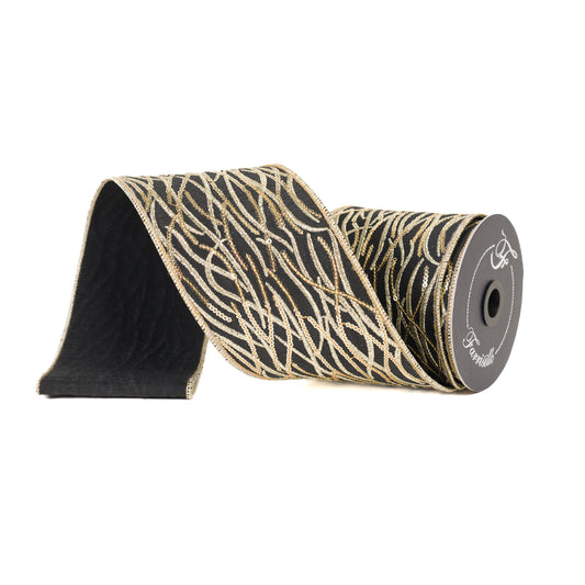 Sparkling Sprigs 4" Black