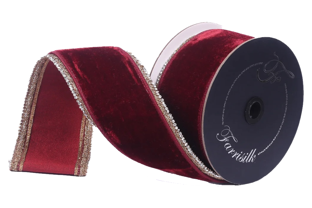 Double Drip Velvet 3" Burgundy