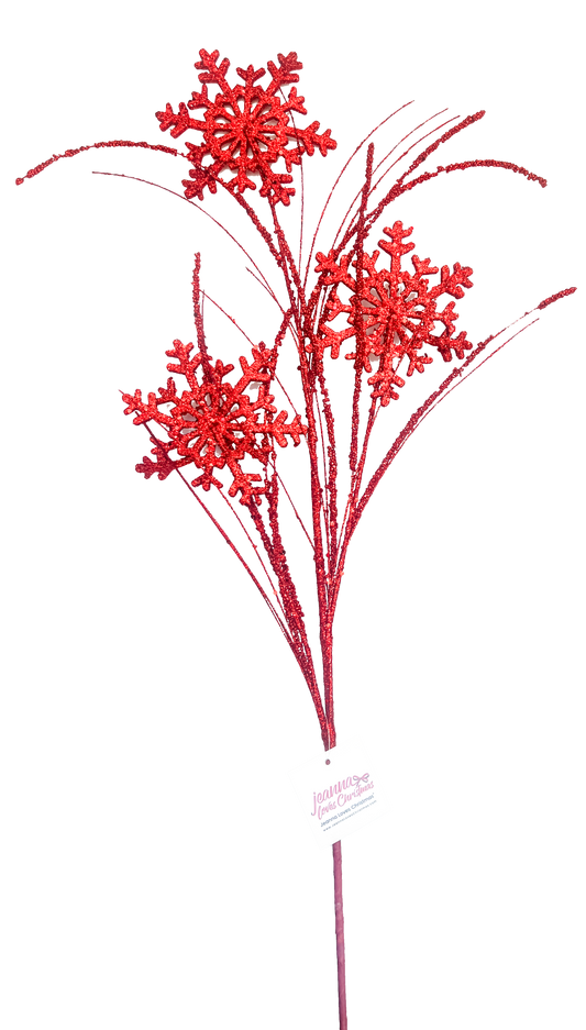 Red Snowflake Party Pick