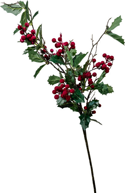 Refined Holly Spray - Burgundy