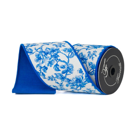 Blossom Toile 4" Royal Blue