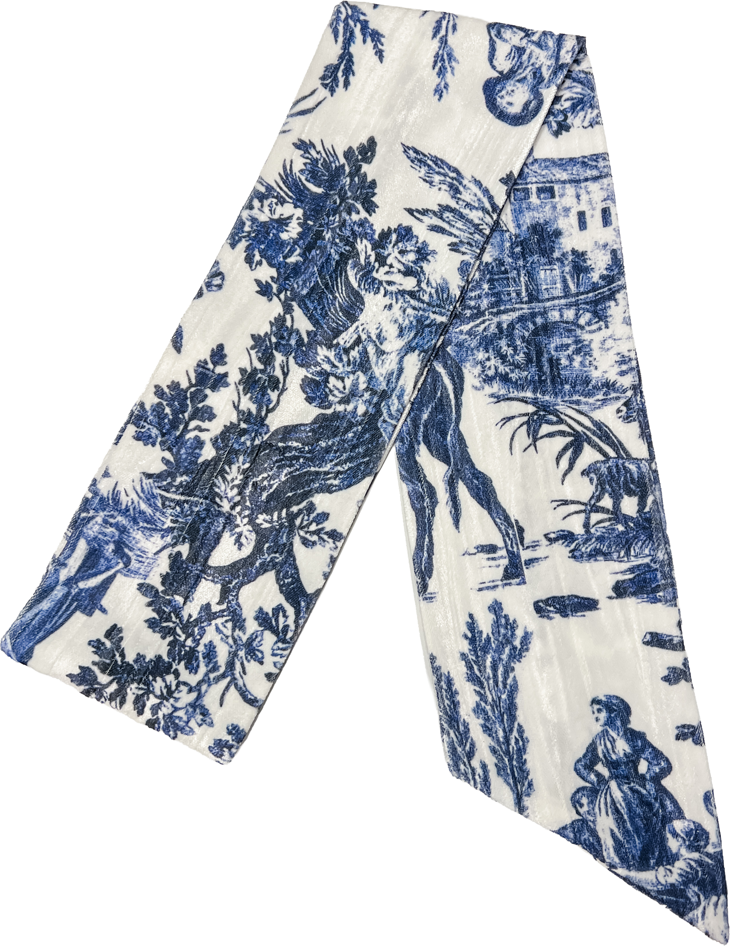 Toile de Jouy Wreath Sash - Navy Blue