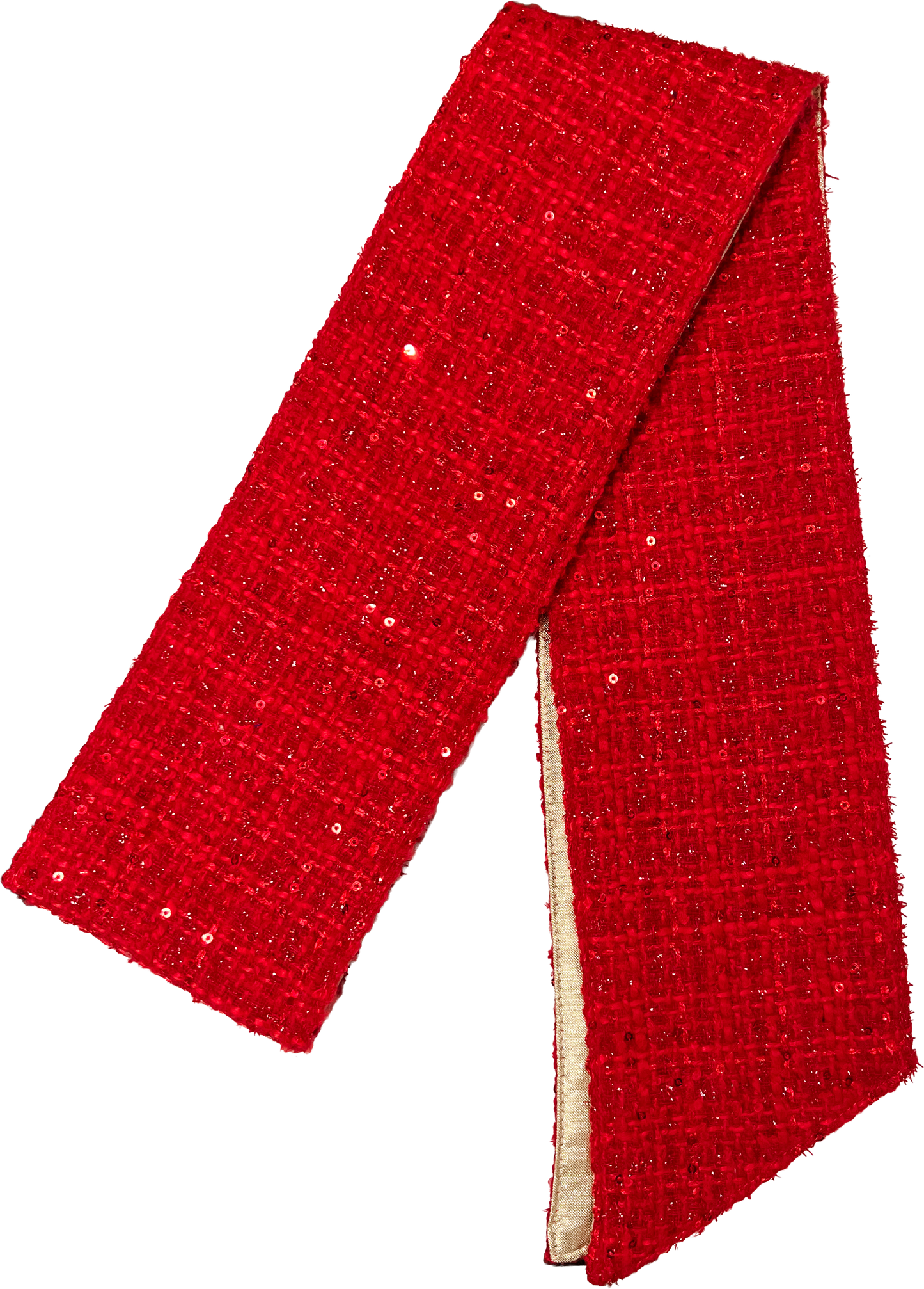 Winter Tweed Wreath Sash - Red