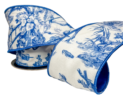 Toile de Jouy 4" Deep Blue