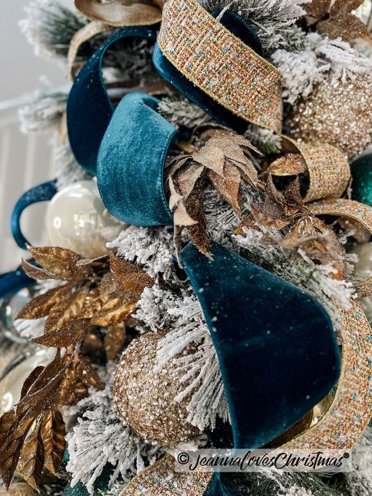 Velvet Ribbon 4" Dark Teal