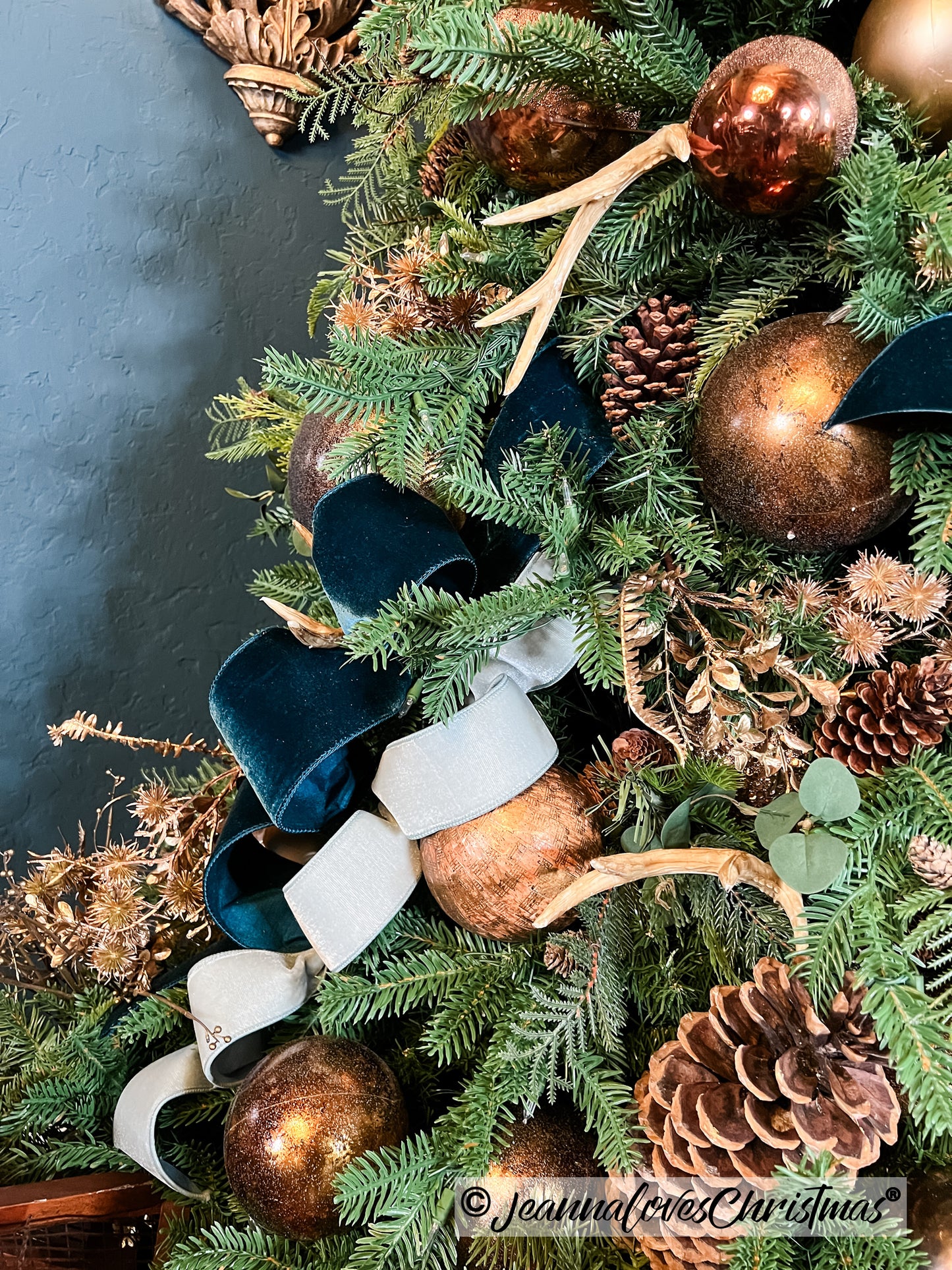 Velvet Ribbon 4" Dark Teal