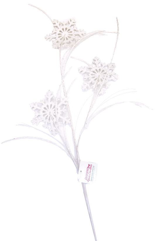 White Snowflake Party Pick